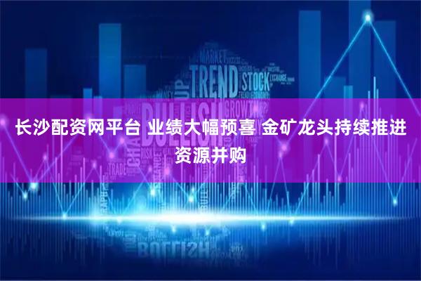 长沙配资网平台 业绩大幅预喜 金矿龙头持续推进资源并购